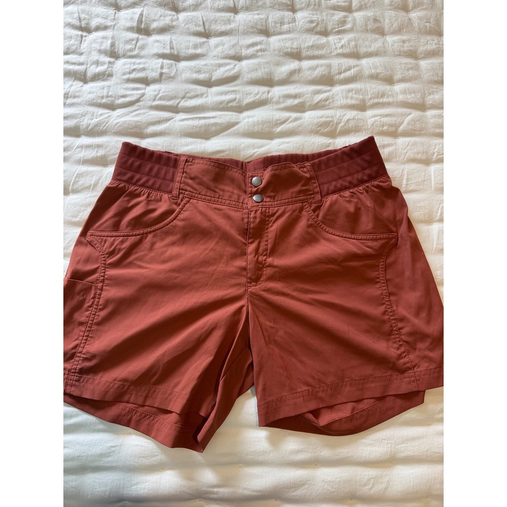 Title Nine Clamber Hiking Shorts Rust Orange Recycled Nylon Stretch Size 12